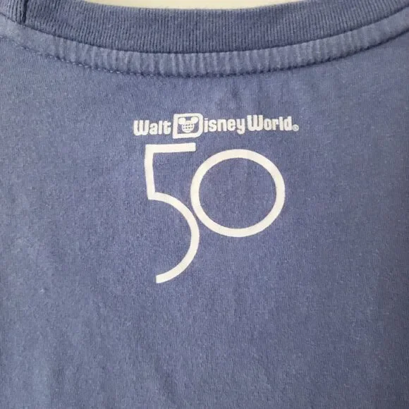Walt Disney World Graphic T-Shirt Size XS 50th Anniversary Blue Long Sleeve - Picture 4 of 9
